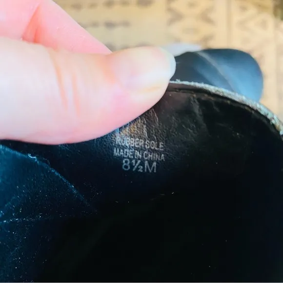 Ann Taylor Black Leather Moto Boot Size 8.5