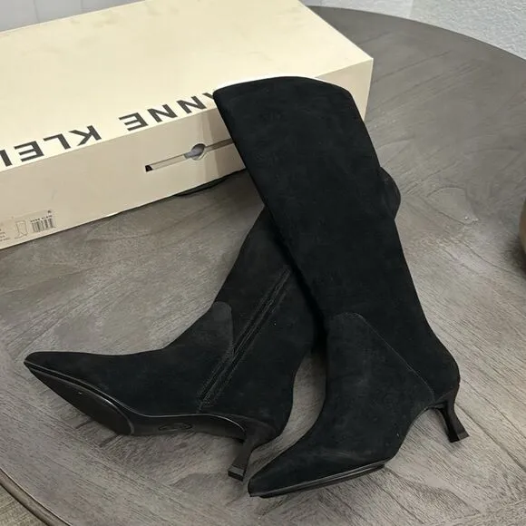Anne Klein Akisela Boots in Black Suede