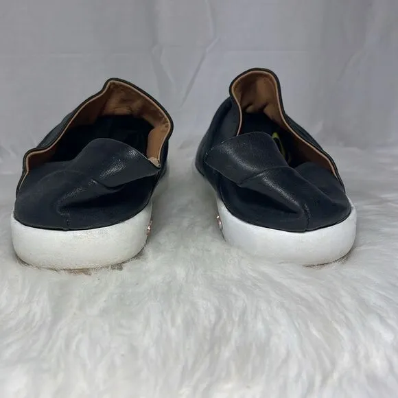 Anthropologie  Beek  Jay Black Leather Slip On Slide Shoes Sz 10