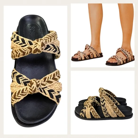 Anthropologie/Schutz Trassie Sporty Raffia Sandals EUC $148 Size 6B   S33356