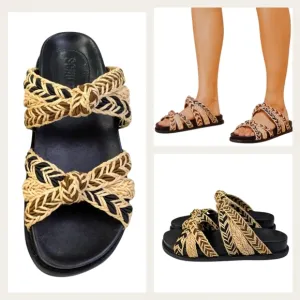 Anthropologie/Schutz Trassie Sporty Raffia Sandals EUC $148 Size 6B   S33356