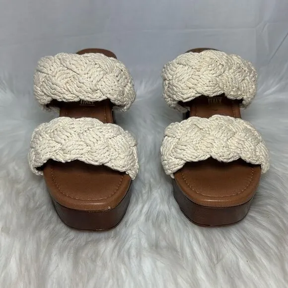 Anthropologie Seychelles Smoke Show Women's Shoes Platform Natural Macrame Sz 8