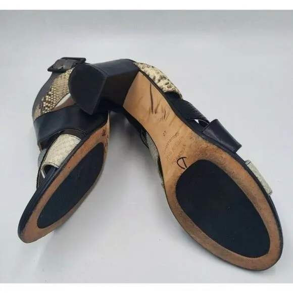 ANYI Lu Womens Multi Snake Skin Woven Leather sandals Sz 9.5