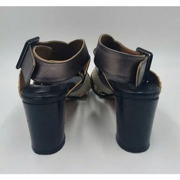 ANYI Lu Womens Multi Snake Skin Woven Leather sandals Sz 9.5