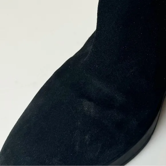 Aquatalia Judy Black Suede Italian Wedge Ankle Boots Size 7.5