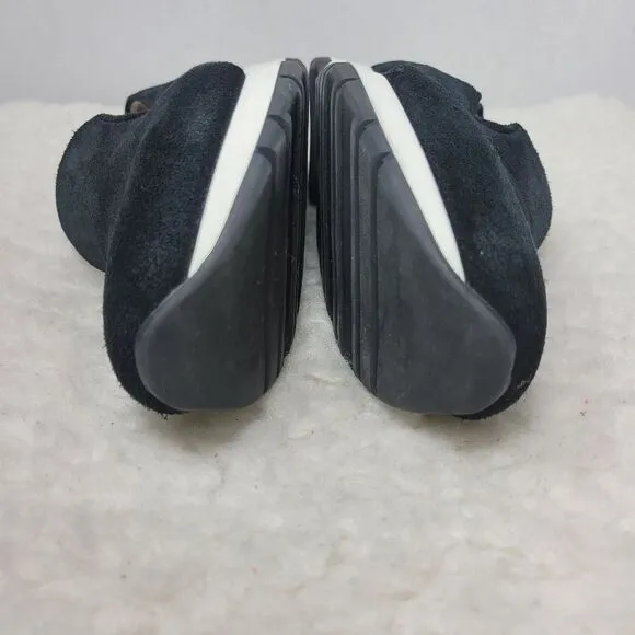 Aquatalia Karsyn Womens Sneaker Size 9.5 Black Suede Weatherproof Slip On Shoes