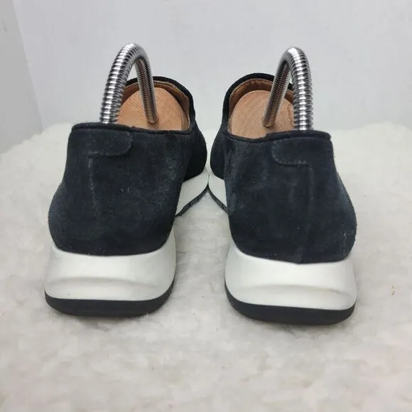 Aquatalia Karsyn Womens Sneaker Size 9.5 Black Suede Weatherproof Slip On Shoes