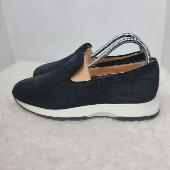 Aquatalia Karsyn Womens Sneaker Size 9.5 Black Suede Weatherproof Slip On Shoes