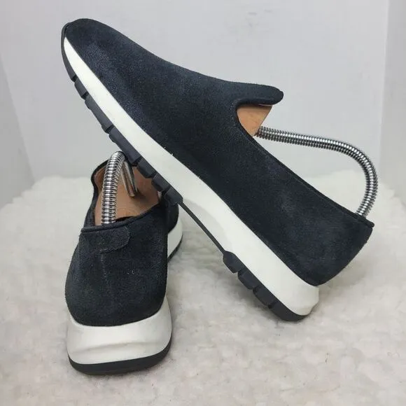 Aquatalia Karsyn Womens Sneaker Size 9.5 Black Suede Weatherproof Slip On Shoes