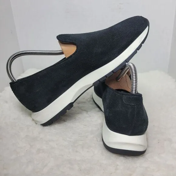 Aquatalia Karsyn Womens Sneaker Size 9.5 Black Suede Weatherproof Slip On Shoes