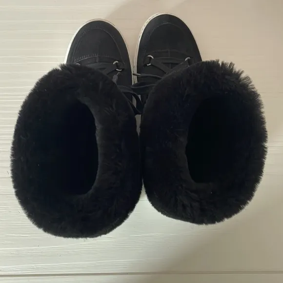 Aquatalia “Valarie” Suede Shearling Lined Boots