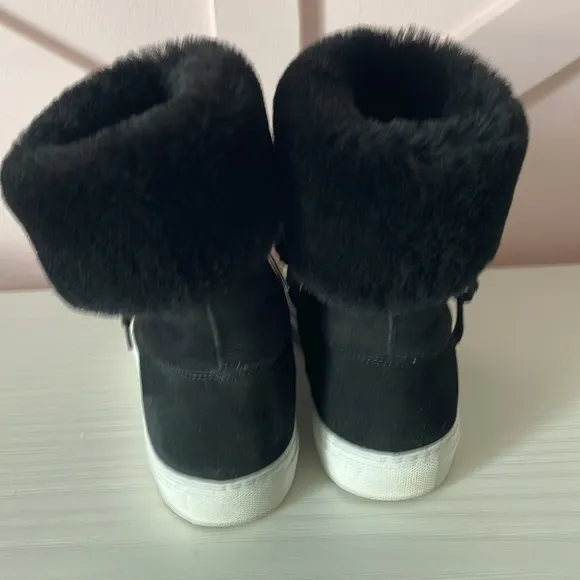Aquatalia “Valarie” Suede Shearling Lined Boots