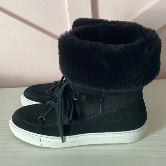 Aquatalia “Valarie” Suede Shearling Lined Boots