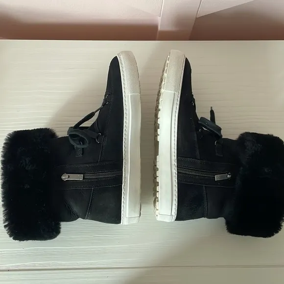 Aquatalia “Valarie” Suede Shearling Lined Boots