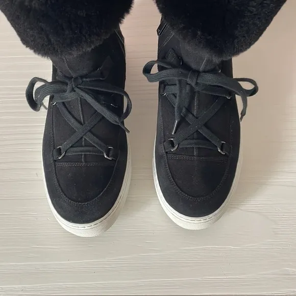 Aquatalia “Valarie” Suede Shearling Lined Boots