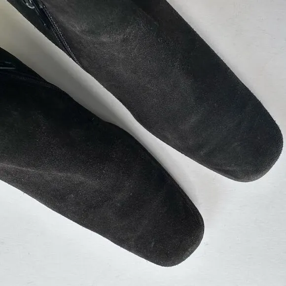Aquatalia Weatherproof Black Suede Ankle Shoe Boot Wedges Size 7
