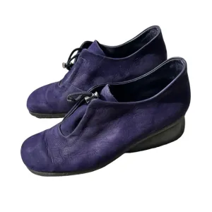 Arche Purple Suede Bungee Cinch Wedge Heel Size 9 Slip On Shoes.
