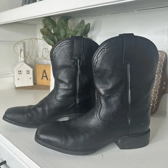 Ariat Black Square Toe Western Cowboy Classic Black Boots Men's - Size 11D