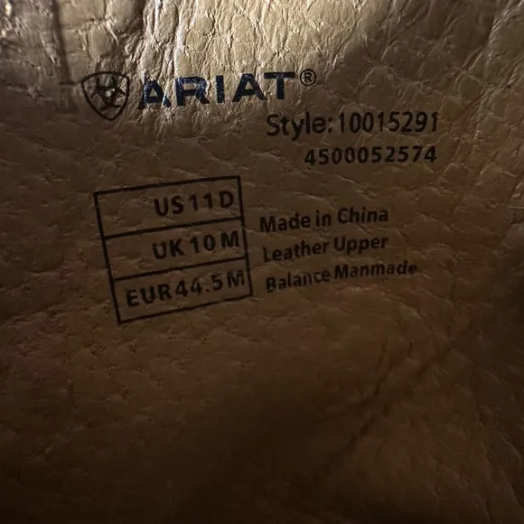 Ariat Black Square Toe Western Cowboy Classic Black Boots Men's - Size 11D