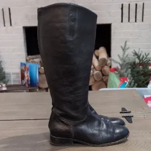 Ariat Black Knee High Leather Riding Boots Sz 7.5B