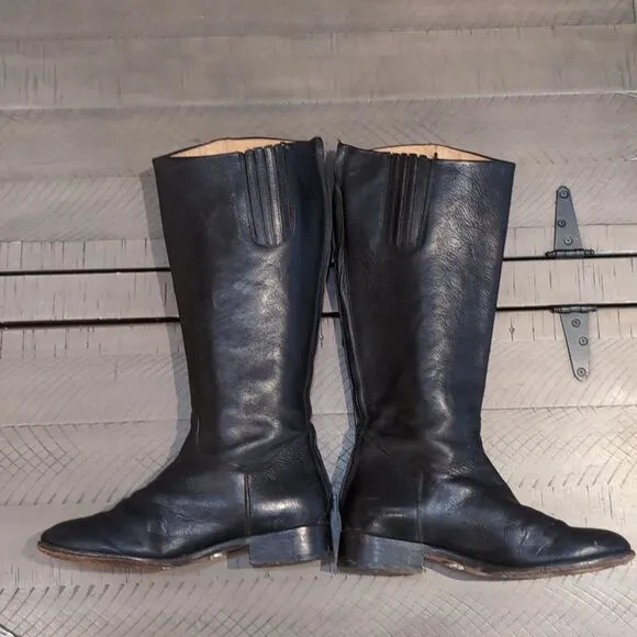 Ariat Black Knee High Leather Riding Boots Sz 7.5B