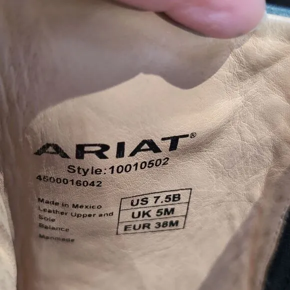 Ariat Black Knee High Leather Riding Boots Sz 7.5B