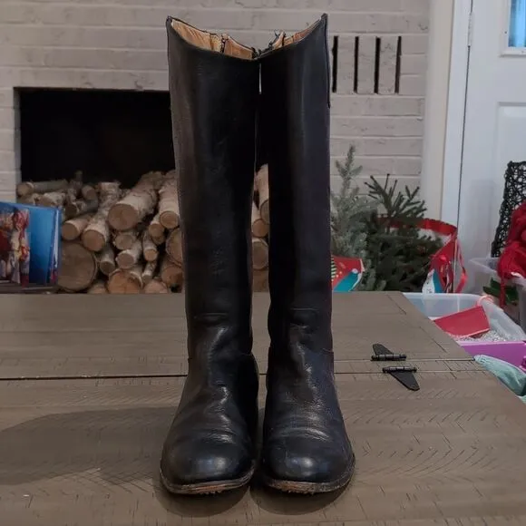 Ariat Black Knee High Leather Riding Boots Sz 7.5B