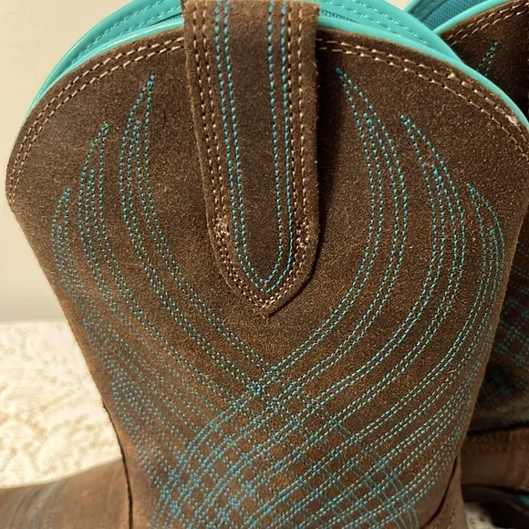 Ariat Brown and Blue Western Cowboy Boots