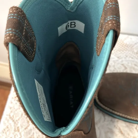 Ariat Brown and Blue Western Cowboy Boots