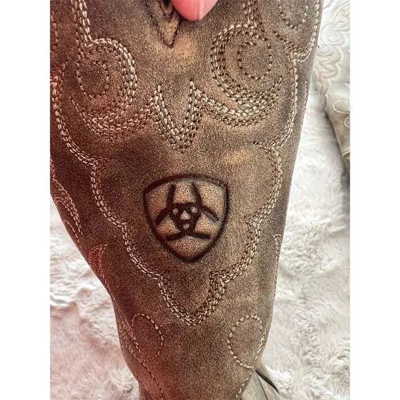 Ariat Heritage Western Cowboy Boots Brown Leather Size 7.5B Unisex