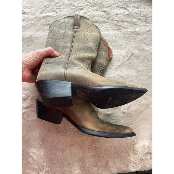 Ariat Heritage Western Cowboy Boots Brown Leather Size 7.5B Unisex
