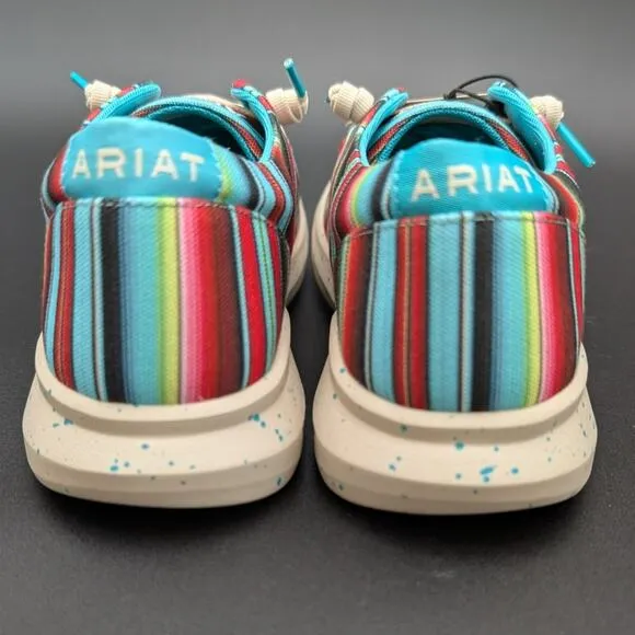 Ariat Hilo shoes Womens 9.5 B Medium Striking Serape Blue Stripe Slip On Western