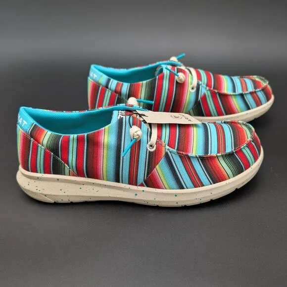 Ariat Hilo shoes Womens 9.5 B Medium Striking Serape Blue Stripe Slip On Western