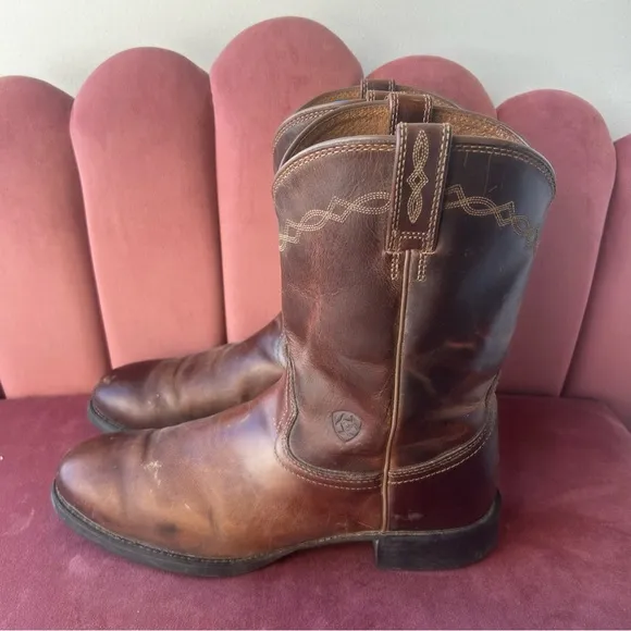 Ariat Men’s Brown Leather Western Boots size 12 D