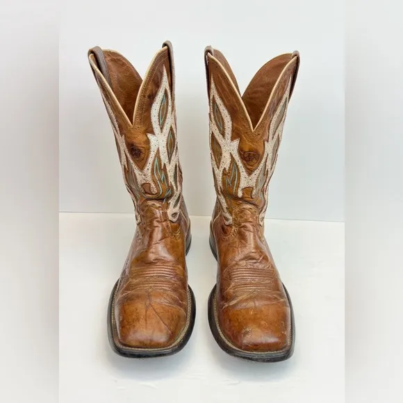 Ariat Nighthawk Men’s 9.5D Brown Leather Western Cowboy Boot Square Toe 10010271