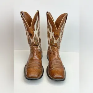 Ariat Nighthawk Men’s 9.5D Brown Leather Western Cowboy Boot Square Toe 10010271