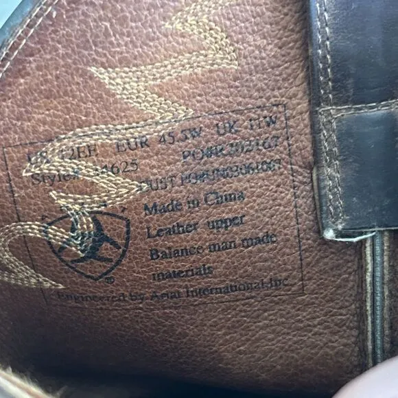 Ariat Sedona Boots Mens 12 EE Western Cowboy Classic Brown Embroidered Logo