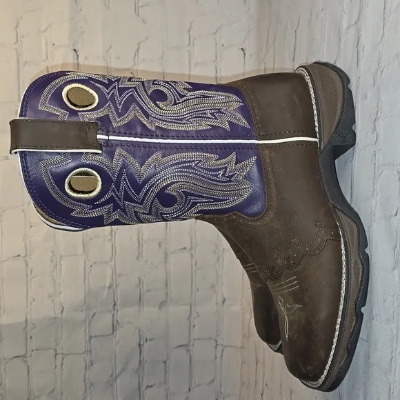 Ariat Woman's Brown and Purple Western Boots Size 8 M