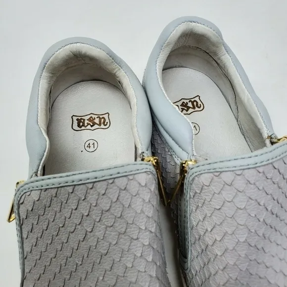 ASH Intense Gray Snake Scale Skate Zipper Sneaker