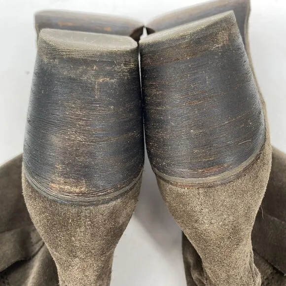 ASH Western Style Ankle Booties Suede Gray Womens Size 39