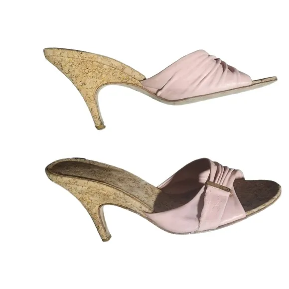 Authentic Chanel Womens Pink Slip On Mules Shoes Size 38 7 In Box Needs Repair