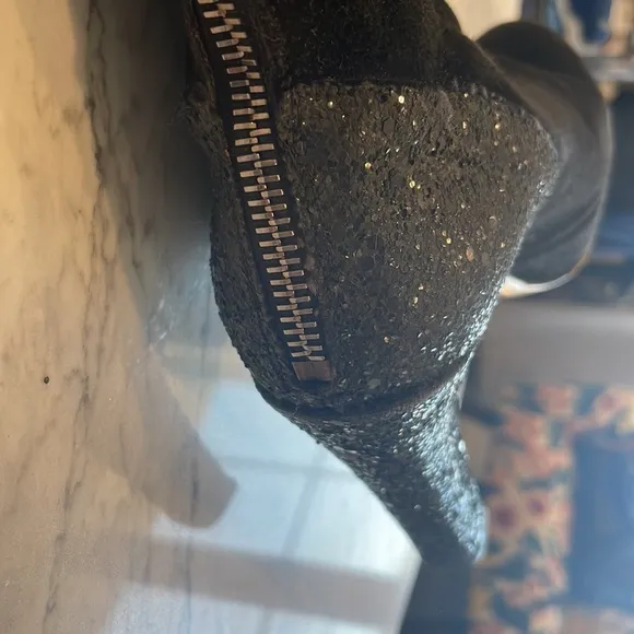 Authentic Miu Miu suede leather boots with sequin heels | Size 6