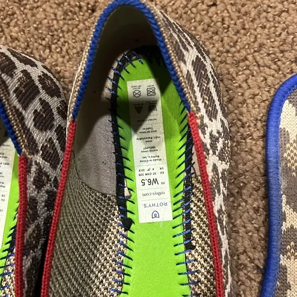 Authentic Rothy’s‎ Cheetah Shoes 6.5 slip on animal print