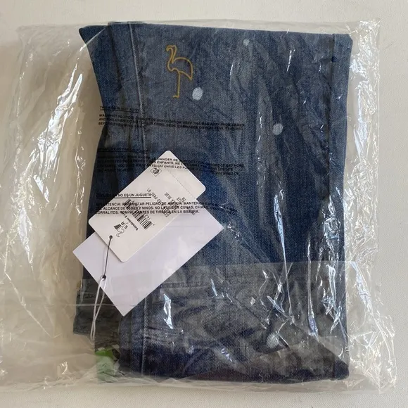 (B52) Free People x Sandrine Rose Straight Fit, Polka Blue, Size 28, NWT