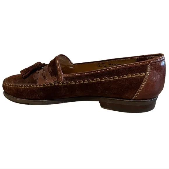 BALLY loafer, luxurious, high quality, nubuck with leather accents and tassels