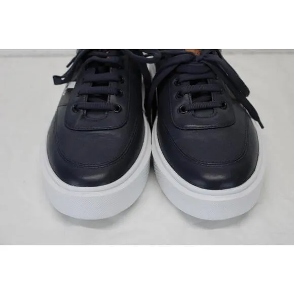 Bally Logo Leather Platform Sneakers Black White Soles Mens Size 7 NEW