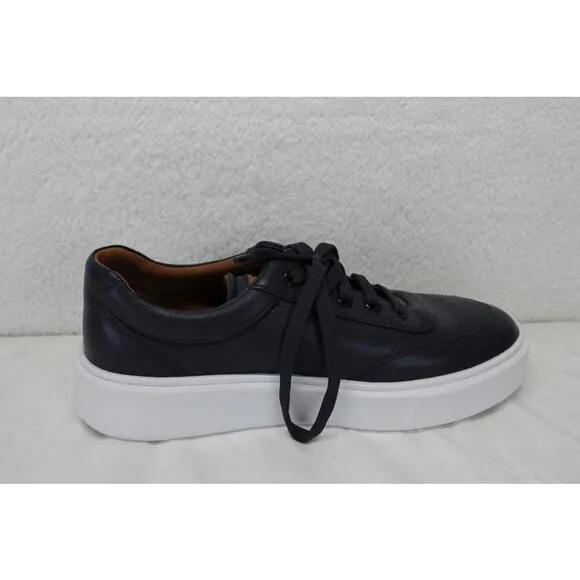 Bally Logo Leather Platform Sneakers Black White Soles Mens Size 7 NEW