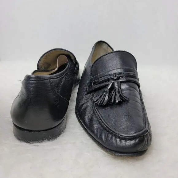 Bally Of Switzerland Men's Black Tassel Leather Loafer Shoes Size 9 M