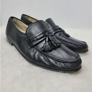 Bally Of Switzerland Men's Black Tassel Leather Loafer Shoes Size 9 M
