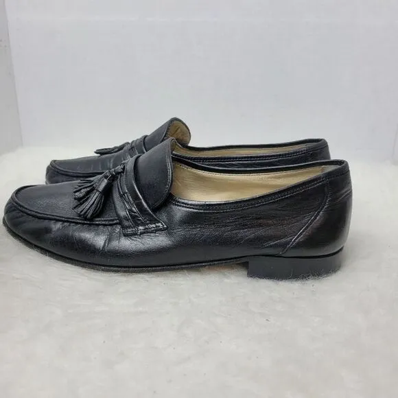 Bally Of Switzerland Men's Black Tassel Leather Loafer Shoes Size 9 M